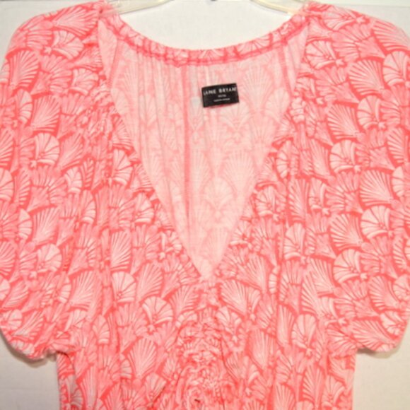 Lane Bryant Pink Floral Maxi Dress - Size: 14/16 – Flutter Sleeve, Scoop Neck - Picture 3 of 5